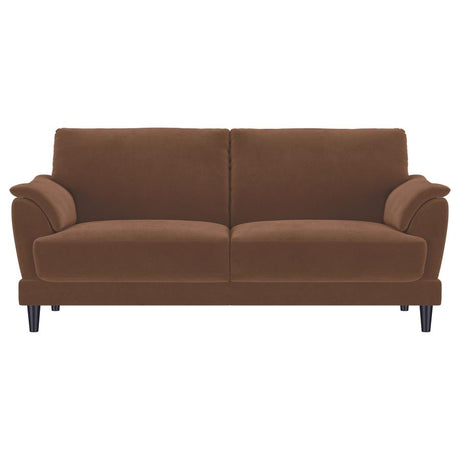 Selma Velvet Upholstered Crescent Arm Sofa Rust - 552101