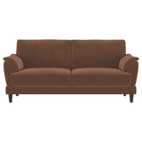 Selma Velvet Upholstered Crescent Arm Sofa Rust - 552101