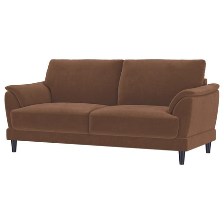 Selma Velvet Upholstered Crescent Arm Sofa Rust - 552101