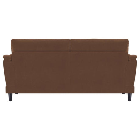 Selma Velvet Upholstered Crescent Arm Sofa Rust - 552101