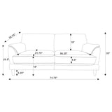 Selma Velvet Upholstered Crescent Arm Sofa Rust - 552101