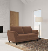 Selma Velvet Upholstered Crescent Arm Loveseat Rust - 552102