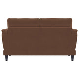 Selma Velvet Upholstered Crescent Arm Loveseat Rust - 552102