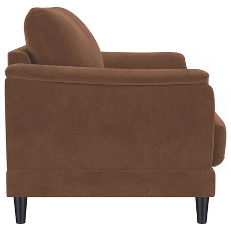 Selma Velvet Upholstered Crescent Arm Loveseat Rust - 552102