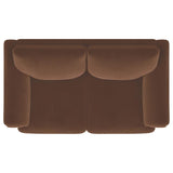 Selma Velvet Upholstered Crescent Arm Loveseat Rust - 552102