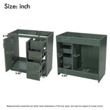 Retro Style Bathroom Vanity, 3 Drawers & Soft Closing Doors