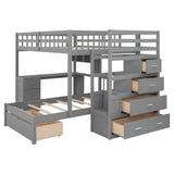 Bunk Bed With Desk, Drawers And Shelves