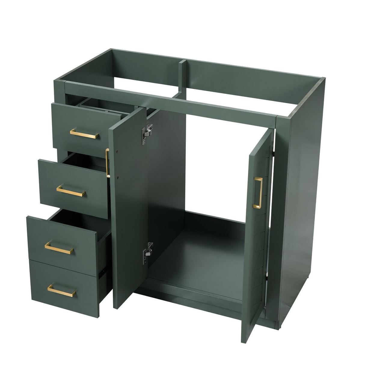 Retro Style Bathroom Vanity, 3 Drawers & Soft Closing Doors