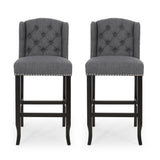 Vienna - Contemporary Fabric Tufted Wingback Counter Stools (Set of 2)