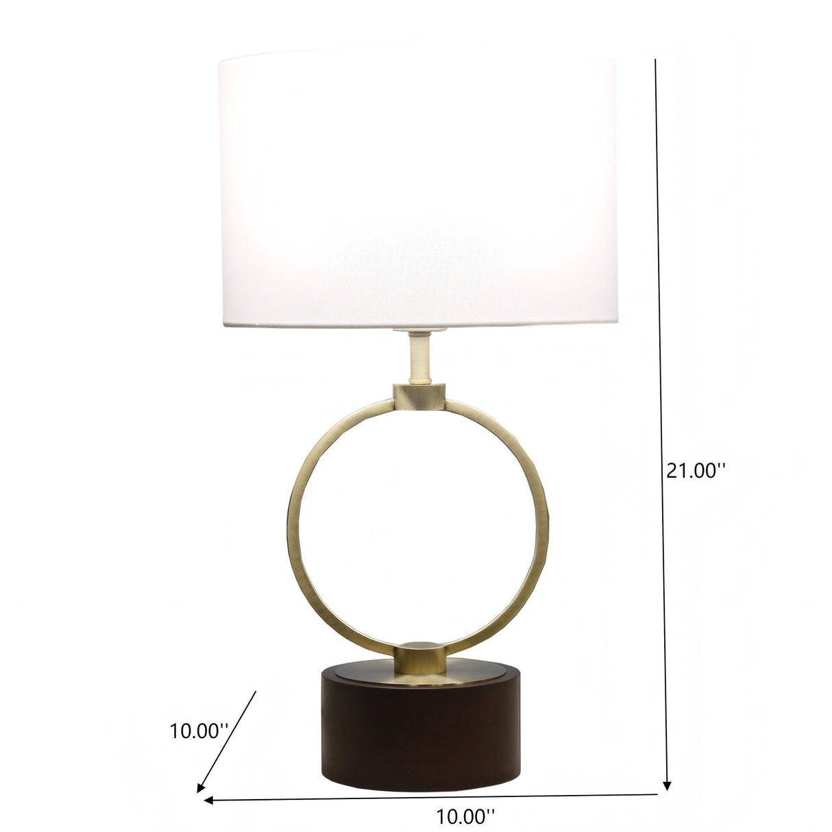 Bedroom Table Lamp With Circular Design - White
