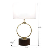 Bedroom Table Lamp With Circular Design - White