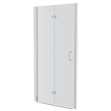 Fold Frameless Shower Door With Tempered Glass - Chrome