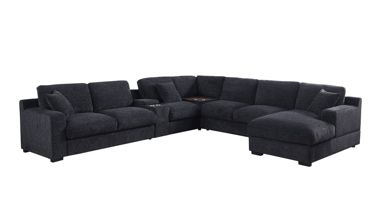 Celine - Fabric Corner Sectional Sofa With Right-Facing Chaise, Cupholders, And Charging Ports