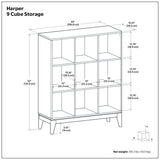 Harper - 9 Cube Storage - Walnut Brown