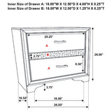 Transitional 2 Drawer Nightstand With Hidden Jewelry Tray