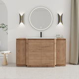 Freestanding Bathroom Vanity With Sink, 2 Small Storage Cabinets, Soft Close Doors