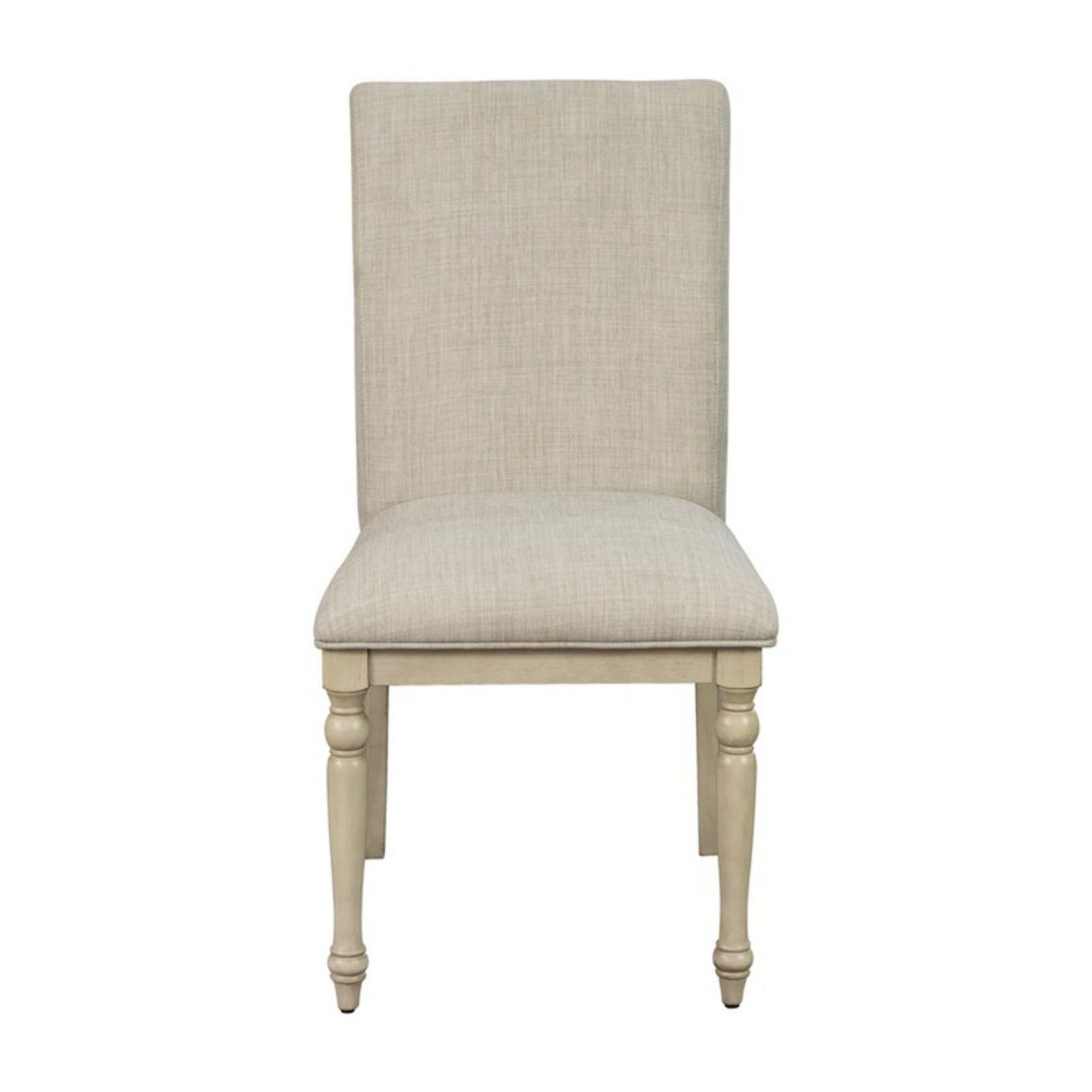 Fiona - Upholstered Dining Chair With Turned Legs (Set of 2) - Light Gray