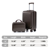 Luggage Set With Cosmetic Case, Combination Lock, Front Opening Design
