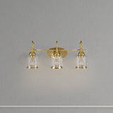 3 Lights Brush Vanity Light - Clear / Gold