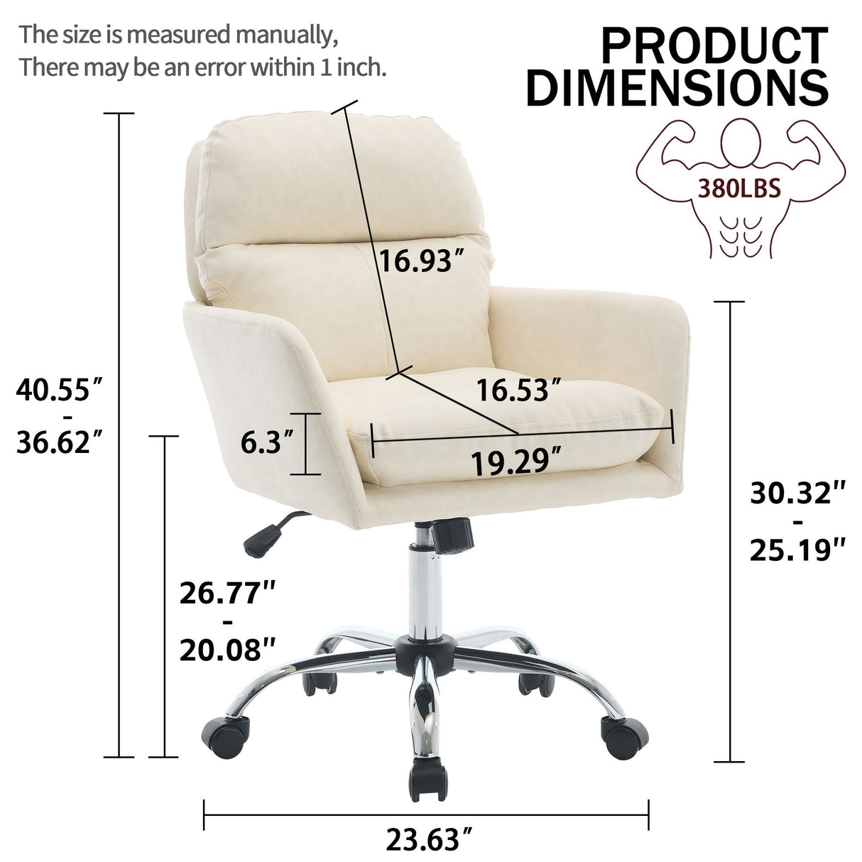 Office Chair With Adjustable Height, Ergonomic Design