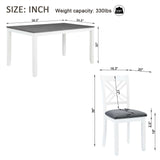 Kitchen Dining Set, Rectangular Dining Table & Upholstered Chairs