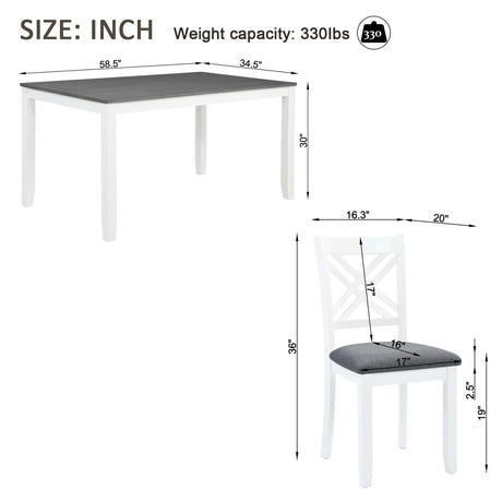 Kitchen Dining Set, Rectangular Dining Table & Upholstered Chairs