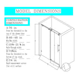 Frameless Single Sliding Soft Close Shower Doors, 5/16" Sgcc Tempered Glass