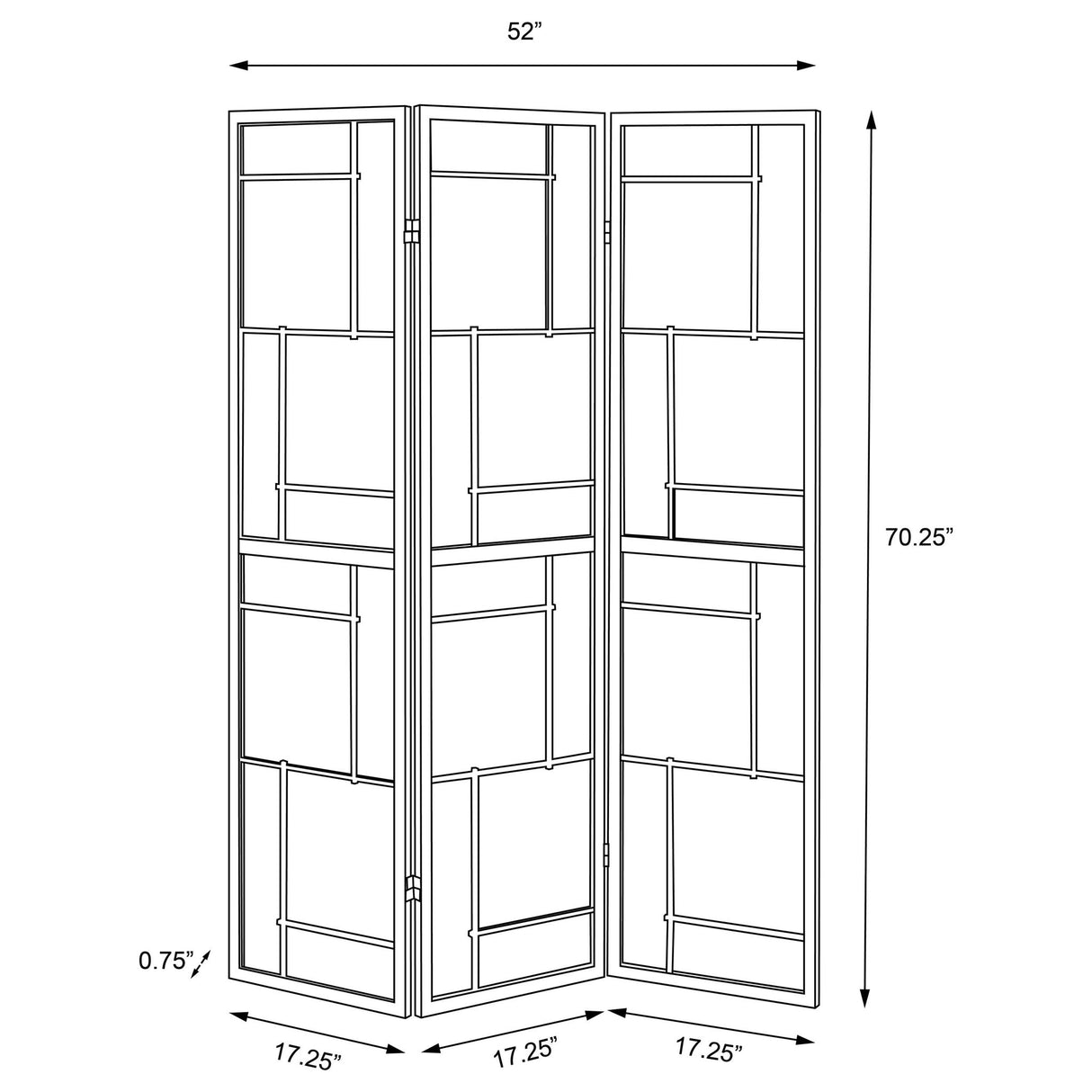 Reese - 3 Panel Room Divider Folding Shoji Screen With Accents - Beige / White