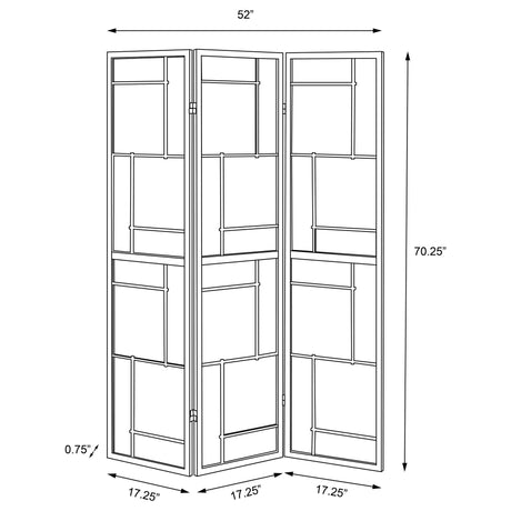 Reese - 3 Panel Room Divider Folding Shoji Screen With Accents - Beige / White