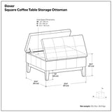 Dover - Multifunctional Lift Top Coffee Table Storage Ottoman