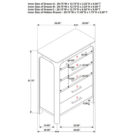 Flores - 5 Drawer Chest - Mango Color