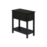 Accent End Table, 2 Tier, Narrow, Lamp, Storage Drawer, Charming Design