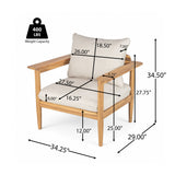 Terassi - Outdoor Lounge Chair (Set of 2) With Cushions - Beige / Light Teak
