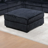 Soft Upholstered Ottoman - Black