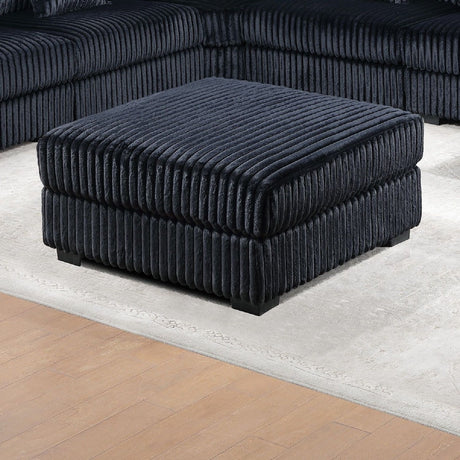 Soft Upholstered Ottoman - Black