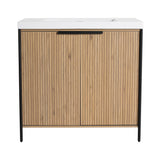 Modern Freestanding Bathroom Vanity With Resin Sink & Soft Close Cabinet Doors