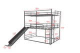Full Size House Loft Bed With Slide And Ladder - Black