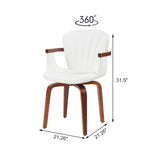 Bentwood Swivel Dining Chairs (Set of 2) - White / Walnut
