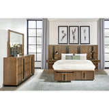 Moraga - 5 Piece Queen Bedroom Set With Fluted Panel Design - Ash Brown