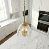Ember - 3 Candle Lights Chain Pendant - Clear / Gold