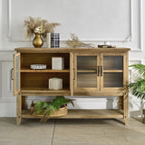 Rectangle Accent Sideboard Cabinet With Storage Shelf, Cabinet For Kitchen - Natural Wood