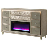 Mika - 8 Drawer LED Fireplace Dresser