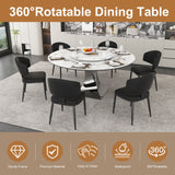 Round Dining Table & 6 Chairs Set - Silver
