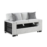 Prato - Loveseat With Storage And USB - Gray
