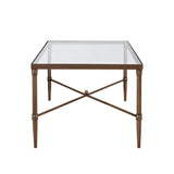 Metal Rectangle Coffee Table With Tempered Glass Top - Bronze