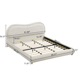 Upholstered Platform Bed Frame With Curved Headboard