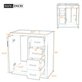 Retro Style Bathroom Vanity With 3 Drawers & Soft-Closing Doors