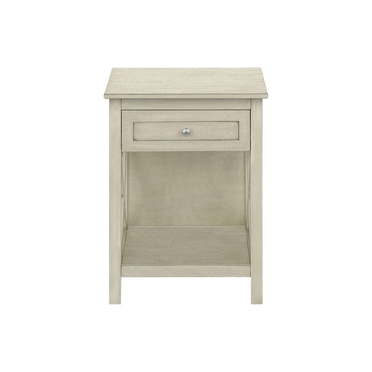 Accent End Table, 2 Tier, Storage Drawer, Transitional Style