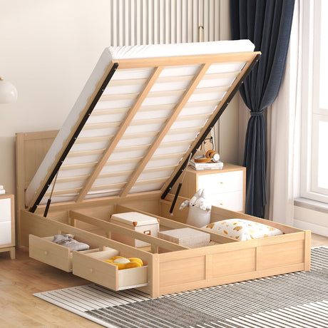 Platform Bed With Underneath Storage And 2 Drawers