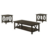 Rachelle 3-piece Rectangular Coffee Table Set Deep Merlot - 5909